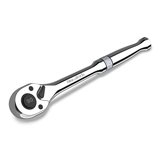 DURATECH 3/8-Inch Drive Ratchet, 90-Tooth Quick-release Ratchet Wrench, Reversible, Chrome Alloy Made, Full Polished, Stocking Stuffers for Men Women Gifts for Men Gifts for Women Gifts for Dad - size: 3/8"(Polished)