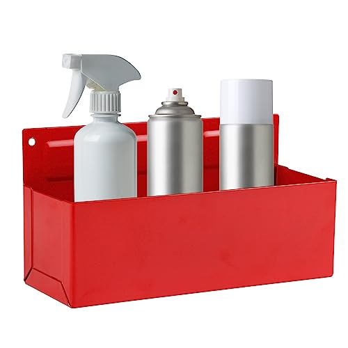 Magnetic Aerosol Spray Can Holder, Magnet Toolbox Bottle Holder, Tool Box Storage Rack for Garage and Home, Craft Workspace, Mechanic Paint Bottle Can Organizer, Red, 3"x8.3" - color: Red