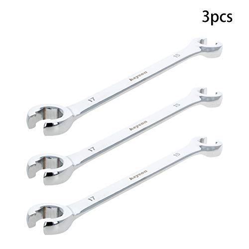 Utoolmart Flare Nut Wrench, 15mm x 17mm Metric Double Open End, 3Pcs - color: 3pcs, size: 15x17mm
