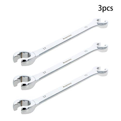 Utoolmart Flare Nut Wrench, 15mm x 17mm Metric Double Open End, 3Pcs - color: 3pcs, size: 15x17mm