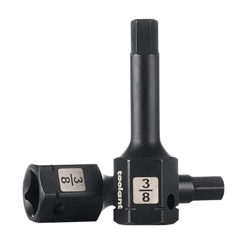 toolant 1/2" drive 3/8" impact hex bit socket set 2PCS, Hex Drive, S2 Steel Air Drive Allen Socket set,Impact Grade - size: 1/2" drive - 9.5mm - 2 PCS