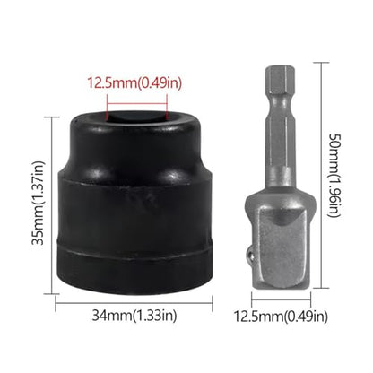 Drill Adapter Jack Socket - Quick Connect Lifting Tool | Electric Socket Adapter for Vehicle Maintenance, Tire Work, Road Trip Kit, Beginners, Mom, Compact Car Repair Accessory for Home Gara