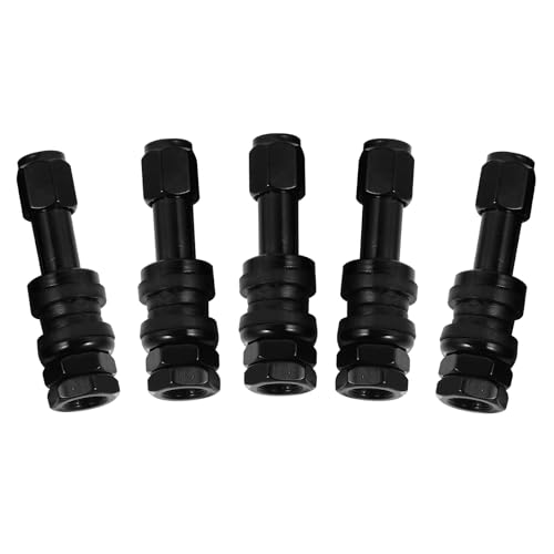 TR43E/VS43 Black Tubeless Metal Clamp-in Valve Stems, 0.453" /11.3mm+0.4mm Valve Hole Dia, Length 1.69", Aluminum Alloy, Pack of 5 - size: TR43E 5pcs