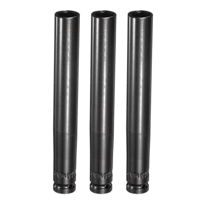 HARFINGTON 3pcs 6-Point Deep Impact Socket 1/2" Drive 18mm Metric Socket 8" (200mm) Extra Long Heat-Treated 45# Steel for Home Auto Spindle Axle Hex Nuts Bolts Repair, Black - size: 18mm + 8" Long