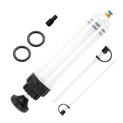 200cc Oil Extractor Pump, Manual Fluid Transfer Syringe, Manual Extraction and Filling Pump, Automotive Fluid Evacuator for Power Steering, Transmission, Brake Fluid & Coolant