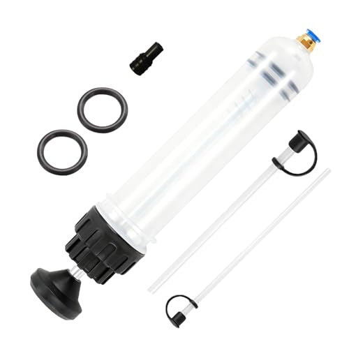 200cc Oil Extractor Pump, Manual Fluid Transfer Syringe, Manual Extraction and Filling Pump, Automotive Fluid Evacuator for Power Steering, Transmission, Brake Fluid & Coolant