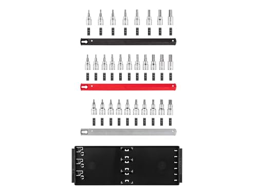 TEKTON Hex and Torx Bit Socket Set, 31-Piece | SHB91203 - color: Standard, size: 31-Piece (1/8-3/8 in., 3-10 mm, T10-T60), style: Rail