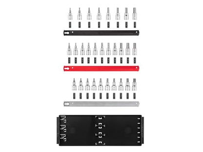 TEKTON Hex and Torx Bit Socket Set, 31-Piece | SHB91203 - color: Standard, size: 31-Piece (1/8-3/8 in., 3-10 mm, T10-T60), style: Rail