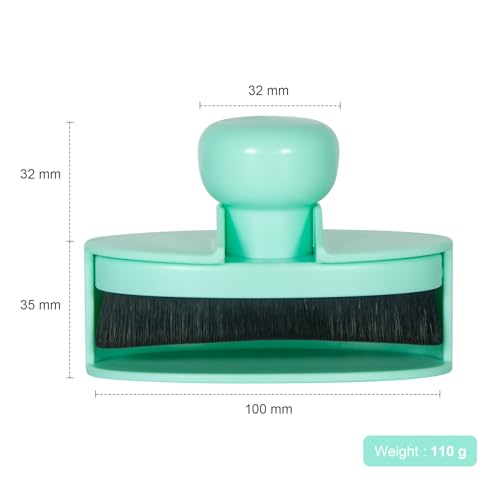 Yoseng Tire Shine Brush - Curved Brush Head & Large 3.8'' Tire Dressing Applicator with Storage Stand for Automotive Detailing, Car Enthusiasts, DIY Users,Vegan, Washable (Light Green) - color: Green