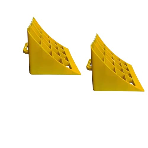 Wheel Chocks with Handles Set- Non-Slip Ramp Access Ramps, Saver Brake Stoppers Ridged Wedges for Cars Caravan Horsebox Motorhome(2pcs,31.5 * 30 * 25.5cm) - color: 2pcs, size: 31.5*30*25.5cm