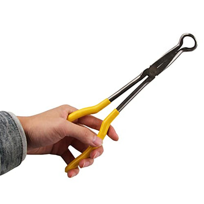 Spark Plug Removal Pliers, 11" Long Reach Ring Nose Hose Grip Pliers for Car - size: Round Nose