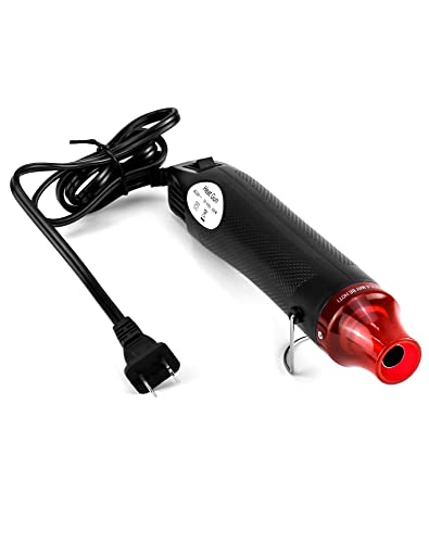QWORK Mini Heat Gun, 300W Portable Hot Air Tool for Crafts, Epoxy Resin, Shrink Tubing & DIY, with Stand 110V