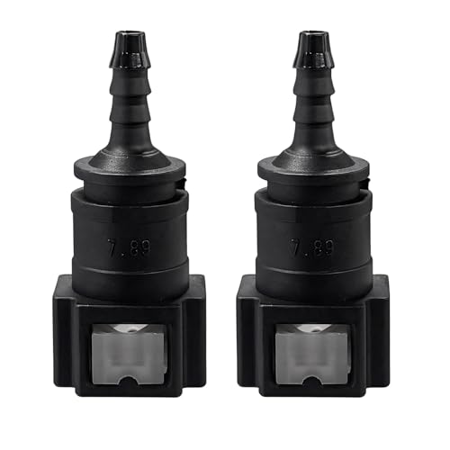 2 PCS Fuel Line Quick Connector, 5/16 SAE to 4mm ID Nylon Tubing Straight Fuel Line Connector, Bundy Female to Hose Barb Straight Fitting Quick Plugs for Most Vehicles - color: 7.89-ID4, Straight