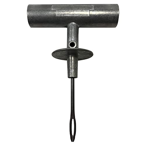 T-Handle Tire Repair Tool - Die-Cast Aluminum with Replaceable Split Eye Needle - color: Die-Cast Split Eye Tool