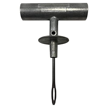 T-Handle Tire Repair Tool - Die-Cast Aluminum with Replaceable Split Eye Needle - color: Die-Cast Split Eye Tool