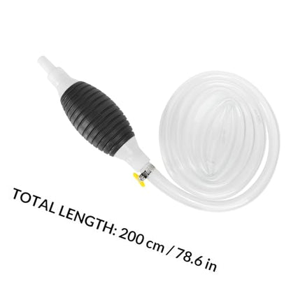 Manual Transfer Pump Hose Kit 2 Meters with 2 Clamps, Hand Siphon Pump for Car Gasoline, Motorcycle, Fish, and Home Use