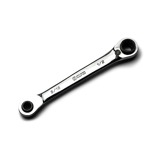 Capri Tools 4-in-1 120-Tooth Box End Reversible Ratcheting Wrench, 5/16, 3/8, 7/16, 1/2 in., SAE - size: 5/16, 3/8, 7/16, 1/2"