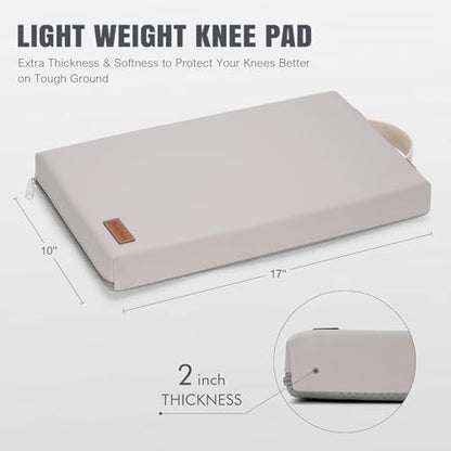 HappyPicnic Waterproof Garden Kneeling Pad - 2" Thick Soft Foam Kneeling Mat for Gardeners with Handle & Removable Cover, Knee Support for Bathing, Grey - color: Grey