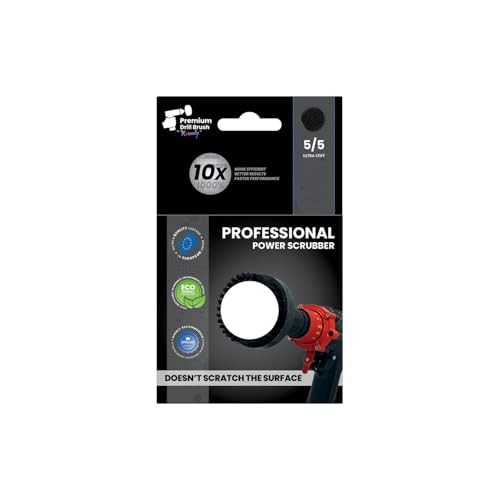 Premium Drill Brush Professional– 2in1 for Drill & Angle Grinder Ultra-Stiff 4 in Black | Scratch-Free Heavy-Duty Cleaning Brush for Concrete, Brick, Stone, Metal, Masonry, Grills, Rust - color: Black