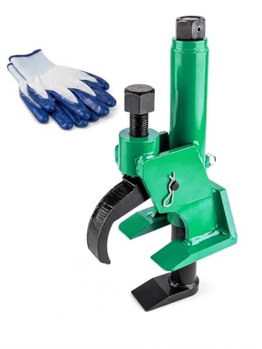 Tire Bead Breaker, Heavy Duty Manual Bead Buster Tool for Tire Removal, Adjustable Rim Clamp Tire Repair Kit for ATV, UTV, Tractor, Lawn Mower, Small & Large 38" to 42" Tires, with Gloves - color: GREEN