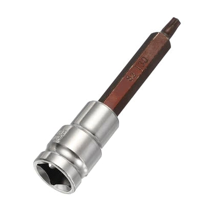 HARFINGTON Torx Bit Socket 1/2" Drive T30 S2 Steel 6 Point Head Long Screwdriver Drill Bits CR-V Steel Socket Adapter for Home Auto Axle Hex Nuts Bolts Repair - size: T30