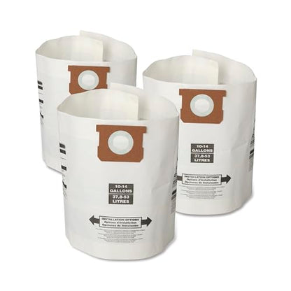 CRAFTSMAN CMXZVBE38768 10-14 Gal. Wet Dry Shop Vacuum Dust Collection Bags | For General Debris, Fits Most 10 to 14 Gallon Shop Vacuums, Collects Dry Only Debris, Reduces Cleanup Time, 3-Pack - style: 10-14 Gallon General Purpose