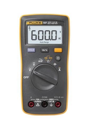 Fluke 107 AC/DC Current Handheld Digital Multimeter, Gray | AC/DC Current - size: Packs, style: 107