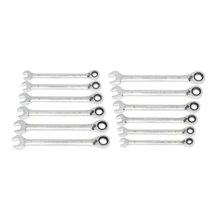 GEARWRENCH 12 Piece 90-Tooth 12 Point Metric Reversible Ratcheting Wrench Set | 86627 - style: 12 Pc Metric