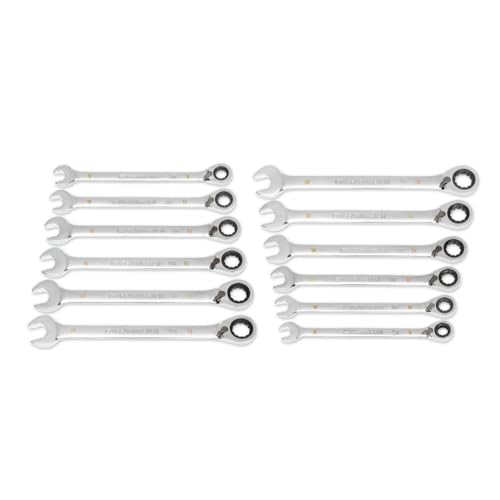 GEARWRENCH 12 Piece 90-Tooth 12 Point Metric Reversible Ratcheting Wrench Set | 86627 - style: 12 Pc Metric
