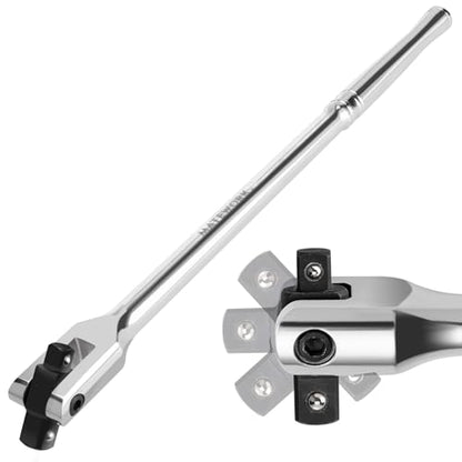 Matework Breaker Bar 3/8" & 1/2" Dual Drive, 16-Inch Length, Heavy Duty Breaker Bar with 360° Flex Head, CR-MO Steel - style: 3/8" & 1/2" Dual Drive (16-inch)