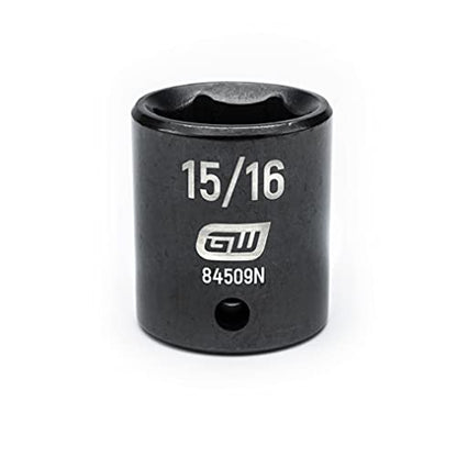 GEARWRENCH 19 Pc. 1/2" Drive 6 Pt. Standard Impact Socket Set, SAE - 84932N - size: 1/2", style: 19-piece kit