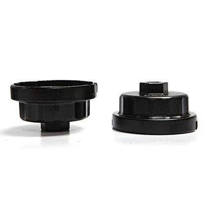 Heavy Duty Oil Filter Wrench Compatible with Toyota,Lexus,RAV4,Camry,Tundra,Highlander,Sienna Oil Filter Cap Removal Socket Tool for 2.5-5.7L Engine with 64mm Cartridge Style Oil Filter Housing