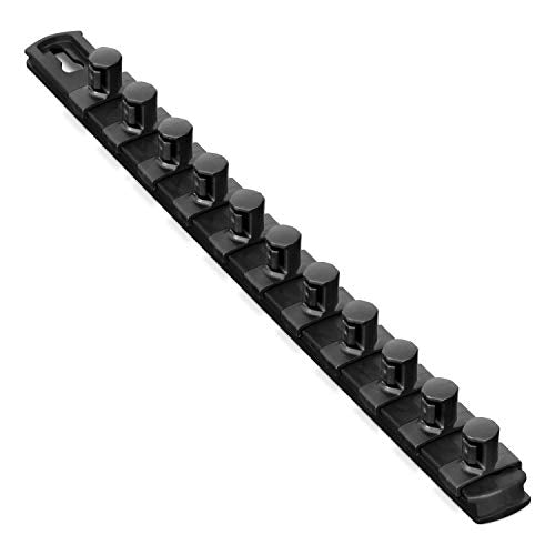 ERNST 13-Inch Socket Rail Organizer with 11 1/2-Inch Twist Lock Clips, Black (8425-Black-1/2) - color: Black, size: 1/2-Inch Twist Clips, style: 13-Inch