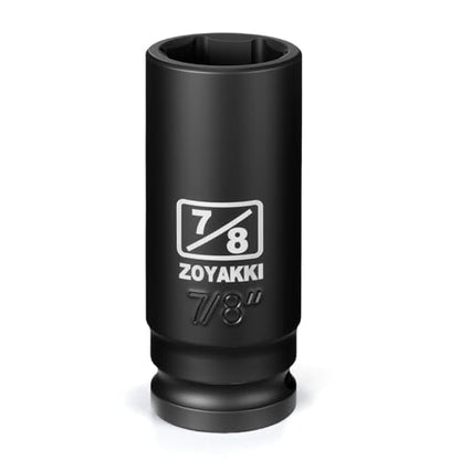 7/8" Socket 1/2" Drive Deep 6 Pt CR-MO SAE Impact Socket for Axle Shaft Nut Removal - size: 7/8"in., style: 1/2" Drive Deep