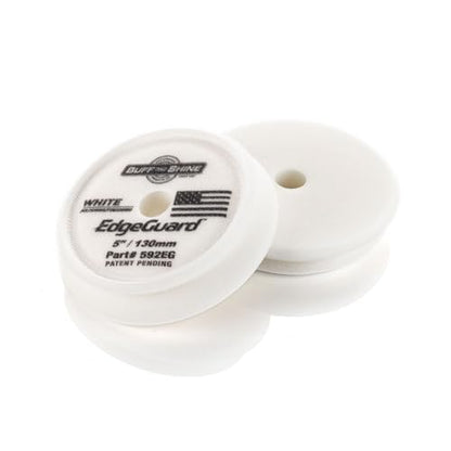 Buff and Shine - EdgeGuard Foam Buffing Pads - White - 5" Polishing and Finishing Pad - Pack of 2 - color: White, size: 5" (2 Pack)