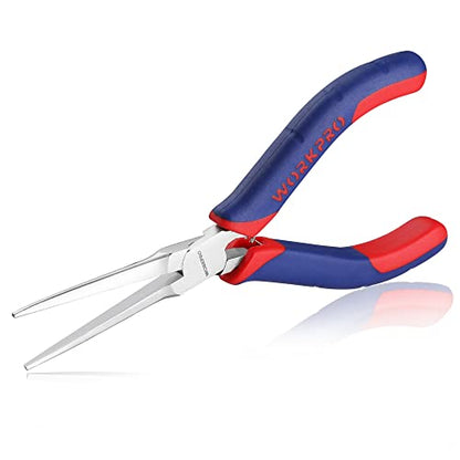 WORKPRO 6" Needle Nose Pliers (Smooth Jaw), Mini Long Nose Pliers with Comfort Grip Handles, Jewelry Pliers for Wire Wrapping, Crafts, Jewelry Making Supplies, 6" 1PC - size: 6" 1PC