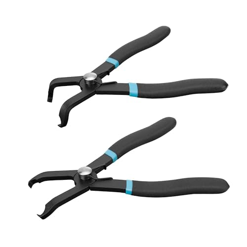 DURATECH Push Pin Pliers Set with 30 Degree and 80 Degree Offset Jaws | 2-Piece Rivet Removal Tool, Spring Loaded, Plastic Spraying, Remove Trim Plastic Fasteners, Rivets, Clips