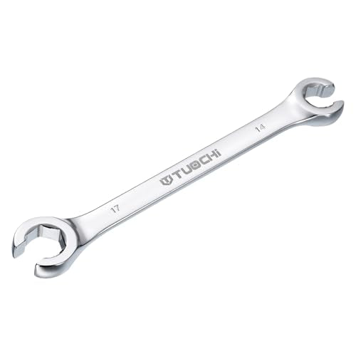HARFINGTON Flare Nut Metric Wrench 14mm x 17mm CR-V Mirror Polished Chrome Plating Metric Wrench for DIY Hand-making Automotive Repairs and Household Maintenance - size: 14mm x 17mm