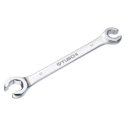 HARFINGTON Flare Nut Metric Wrench 14mm x 17mm CR-V Mirror Polished Chrome Plating Metric Wrench for DIY Hand-making Automotive Repairs and Household Maintenance - size: 14mm x 17mm