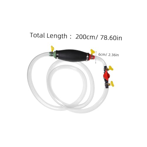 Cabilock 1Set Manual Hand Pump Transfer Pump with Hose Portable Gas Oil Water Siphon Pump Kit for Car Truck Boat and Transfer