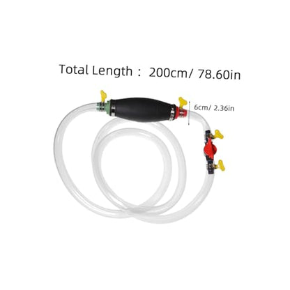 Cabilock 1Set Manual Hand Pump Transfer Pump with Hose Portable Gas Oil Water Siphon Pump Kit for Car Truck Boat and Transfer