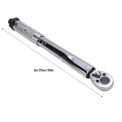 1/4 Inch Drive Click Torque Wrench, 5 to 25Nm High Precision Torque Wrench, Adjustable Pre Set for Car, Bike Maintenance