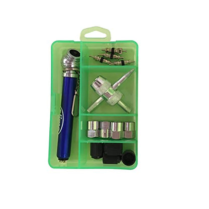 Slime 2410 Mini Tire Maintenance Kit, Tire Care Essentials, Compact, 14-Piece Set, 3.5" L x 2.5" W x 0.875" D