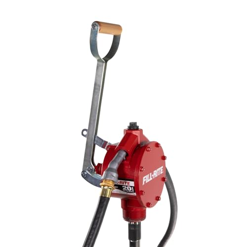 Fill-Rite FR152 Piston Hand Pump with Hose & Nozzle Spout, Red - style: Piston