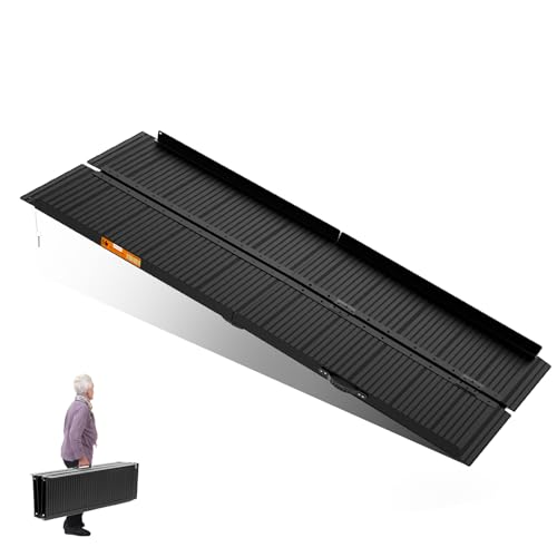 Wheelchair Ramp 7ft, Portable Non-Skid Aluminum Ramps for Wheelchairs for Home Steps, 800 LBS Capacity Handicap Ramp for Doorway, Homes, Threshold, Entry, Stairs 84" Lx 29.2" Wx2H - size: 7FT(Applicable height7"-21")