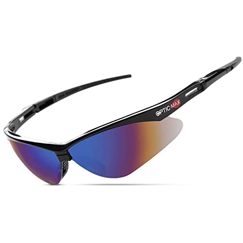 Glove Station Optic Max Anti-Fog Safety Glasses for Men & Women | Clear, Amber & Gray Lenses, Anti-Fog, Scratch-Resistant - ANSI Z87.1 Compliant - color: Blue Mirrored, size: 1 Pair