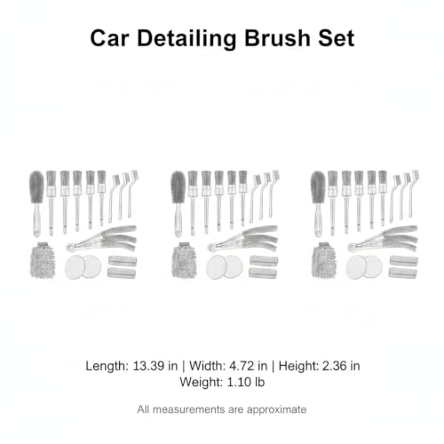 Interior Vents & Wheel Spoke Cleaning Kit, Car Detailing Brush Set with PP Plastic Tools for Dashboard and Exterior Crevices - size: 13.39 x 4.72 x 2.36 in