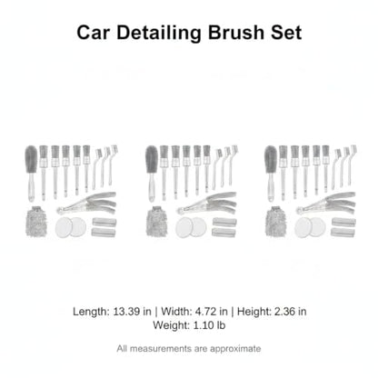 Interior Vents & Wheel Spoke Cleaning Kit, Car Detailing Brush Set with PP Plastic Tools for Dashboard and Exterior Crevices - size: 13.39 x 4.72 x 2.36 in