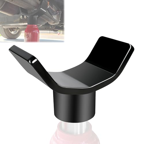 12 Ton Bottle Jack Adapter - Heavy Duty Safe Steel Lifting Saddle for 3 Inch & 4 Inch Round & Square Axle Tubes, Fits 1.65 Inch (42mm) or Smaller Bottle Jack Saddles - Red