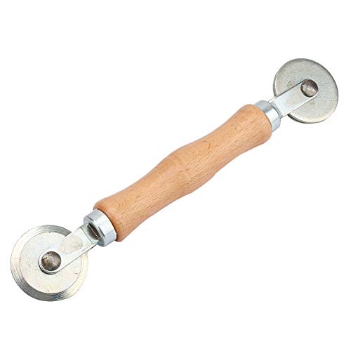 FTVOGUE Wooden Handle Tire Repair Tool, Aluminum Alloy Roller Bearing for Tire Patching, Lightweight and Portable for Car and Bike Repair